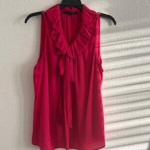ANTONIO MELANI PINK SLEEVELESS SILK TOP, SIZE L